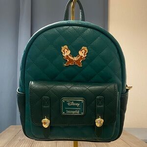 Loungefly Dark Teal Chip & Dale Backpack. NWT.